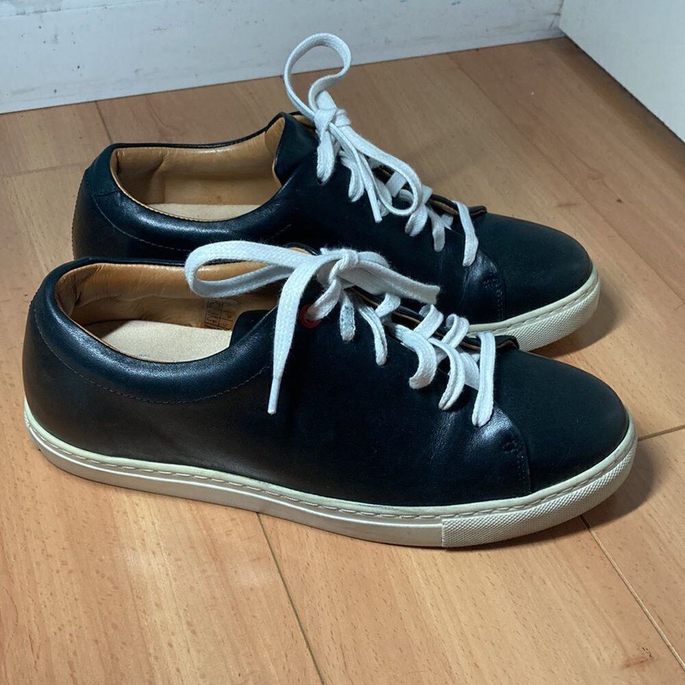 Womens Black Leather Sneakers Sz 9 HAILEY Viktor Revito